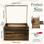 Suzile Baby Shower Crate Wooden Closet Baby Basket Gift,Black Walnut Color - Image 3