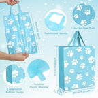 Gueevin 200 Pcs Dog Paw Plastic Bags Bulk Baby Shower Party Favor Reusable Shopping Bags for Birthday Pet Party(Blue,White) - Image 3