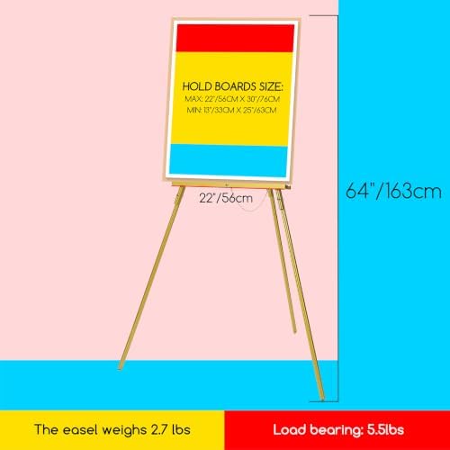 MEEDEN Wooden Easel Stand for Display: Gold Wood Tripod for Poster Board - Image 2