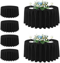 sancua Black Round Tablecloth 108 Inch Fit 42-96 Inch Tables, 6 Pack by sancua