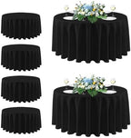 sancua Black Round Tablecloth 108 Inch Fit 42-96 Inch Tables, 6 Pack by sancua