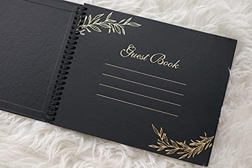 Paper 'n Such Graduation Party Black Guest Book with Blank Pages for Polaroid Pictures, Funeral, Wedding Reception, Birthday, Bridal or Baby Shower, Vacation House Guestbook -Spiral Hardcover - Image 3