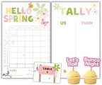 Spring Bunco Game - Cupcake Toppers Accessories - April Theme Flower Bunco by Handmade