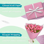 PerkHomy 24" x 2,400" (200') Light Pink Kraft Paper Roll for Craft Bulletin Board Paper Art Table Covering Crafting Gift Wrapping Bouquet Packing Parcel 80GSM 55LB (Light Pink, 24" x 200') - Image 4