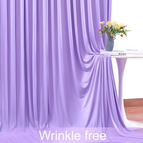 Lavender Backdrop Curtain for Parties Wedding Wrinkle Free Light Purple Photo Curtains Backdrop Drapes Fabric Decoration for Baby Shower Photoshoot 5ft x 7ft,2 Panels - Image 6