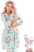 Mommy and Me Robe and Swaddle Set | Maternity Robe Matching Baby Girl, Boy by ECOBABYMadeWithLove