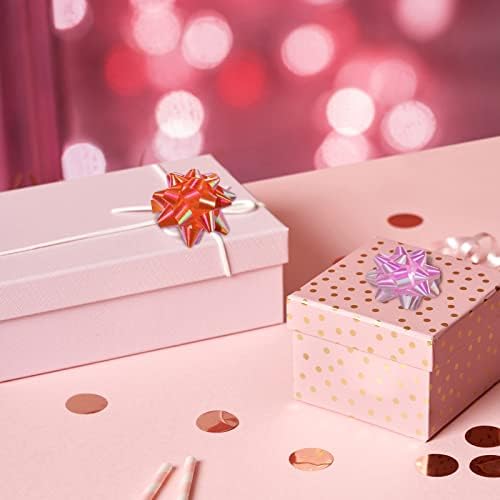 100 Pcs Bright Bows and Ribbon Assortments - Shiny Bows for Gift Wrapping, Curling Ribbon for Christmas, Hanukkah, Birthdays, Weddings, Bridal Showers, Baby Showers (Rainbow Mix 100 Pcs Set) - Image 5
