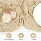 20 Pack Cheesecloth Table Runner 17 x 108 Inch, Beige - Image 4