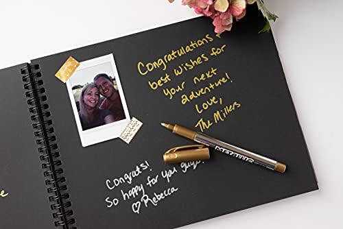 Paper 'n Such Graduation Party Black Guest Book with Blank Pages for Polaroid Pictures, Funeral, Wedding Reception, Birthday, Bridal or Baby Shower, Vacation House Guestbook -Spiral Hardcover - Image 6