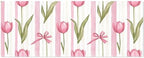 susiyo 3 Rolls Pink Tulips and Ribbon Pattern Gift Wrapping Paper Perfect for Wedding, Baby Shower, Valentine's Day, Christmas - Birthday Wrapping Paper Mini Roll - 58 x 22.8 inches by susiyo