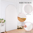7.2ft 6.6ft 6ft Ivory Arch Backdrop Cover Set of 3, Wrinkle Free Arch Covers Stretchy Backdrop Set of 3, Spandex Chiara Arch Backdrop Stand Cover for Wedding Party Baby Shower Photo Photography - Image 3