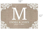 Andaz Press Custom Personalized Disposable Paper Placemats, 12 x 18 Inch, Set of 25, Rustic Burlap Lace Monogram, Tableware, Dining, Tabletop, Table Setting for Wedding, Bridal Shower - Image 3