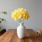 WEISPARK 100PCS Artificial Hydrangea Flowers, Fake Flowers Silk Hydrangea Full Flowers Heads with Stems for Wedding Home Party Shop Baby Shower Decor (Yellow Champagne) - Image 3