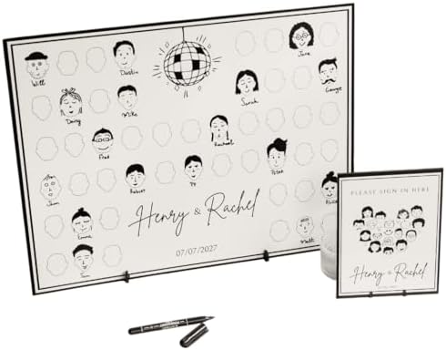 Personalized Wedding Guest Book Alternative: Draw Your Face Reception Game by Handmade
