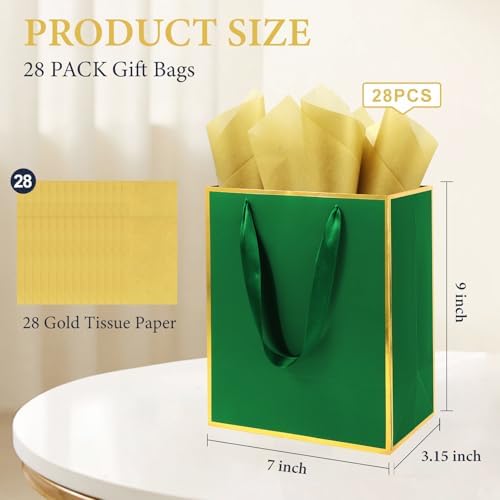 Addblu 28 Pack Bulk Luxury Gift Bags with Handles & 28 Tissue Papers - Image 2