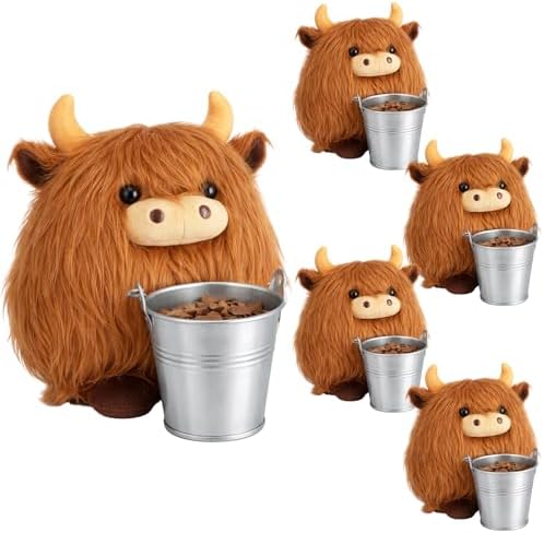 Tigeen 8 Pcs Mini Highland Cows Table Decor, 8 Inch Baby Shower Party Set by Tigeen