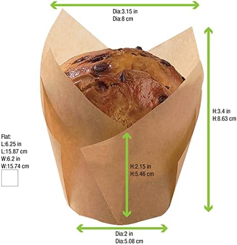 PacknWood 209CPST5M Brown tulip papers, Tulips Golden Brown Silicone Baking Cup,tulip cupcake liners for baking (4oz, 2.1") - 1000 per case - Image 5