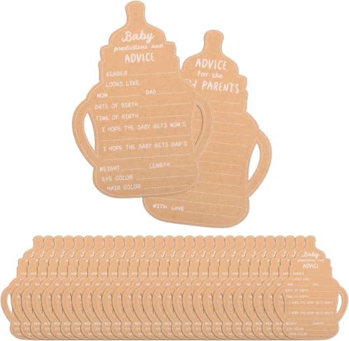 100pcs Baby Shower Games Bottle-shaped Prediction Cards Gender Reveal Games Wishes and Advice for Boys and Girls New Parents Table Decorations Party Favor for Guests 5.12x7.09in Kraft by TOTUUYO