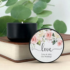 Custom Candles, Personalized Candles White and Pink Roses, Bulk Candles, Candle Favors, Candle Wedding Favors (Set of 10) (Black Tin), 9508825-01 - Image 7