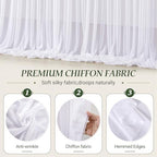10ft×10ft Wrinkle Free White Backdrop Curtain Drapes, 2 Panels 5ftx10ft Sheer Tulle Chiffon Backdrop Panels Curtains for Wedding Baby Shower Birthday Party Stage Photo Home Decorations - Image 5