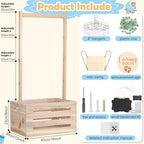 Wooden Baby Shower Crate Closet with Adjustable Handle & Garland, Large Personalized Baby Shower Basket Clothes Hangers Rack Storage Box, Pregnancy Gifts for New Parents Newborn Boy Girl - Image 2