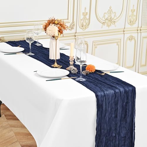 24 Pack Navy Blue 10Ft Cheesecloth Table Runner - Image 4
