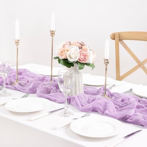 Lilac Purple Cheesecloth Table Runner Fall Wedding Party Decor 10ft, 8 Pack - Image 5