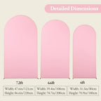 White and Pink Arch Backdrop Cover 7.2FT 6.6FT 6FT Arch Covers Stretchy Backdrop Set of 3, Wedding Arch Cover Spandex Fitted Double-Color Fabric Arch Covers for Party Baby Shower Birthday Decoration - Image 6