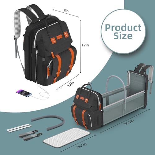 ISMGN Diaper Bag Backpack with Changing Station, Baby Bags for Boys, Black - Image 6