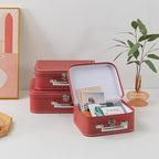 SLPR - Red Cardboard Suitcase Boxes with Handles, Set of 3, Vintage Decor - Image 4