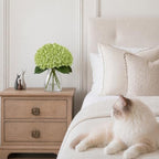 Green Artificial Hydrangea Flowers with Vase for Rustic Cottage Foyer Decor - Image 4