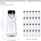 24 Pack - 8 Ounce Plastic Honey Bears w/Black Lids - Image 2