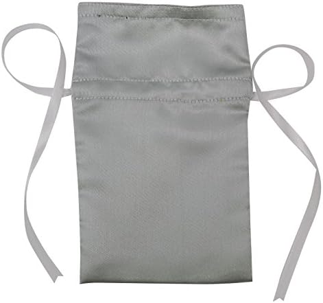 Darling Souvenir 50 Satin Drawstring Gift Pouch Small Wedding Party Favors Bag - 8" x 10" inches Baby Shower Thank You Pouches- Silver Gray - Image 2