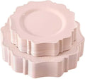COLOSUS 60 PCS Pink Disposable Plastic Plates, Fancy Beaded Party Plates. by COLOSUS