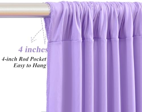 30x10ft Lavender Backdrop Curtains with Lights Photo Drapes Wrinkle Free Fabric Backdrop Curtain for Wedding Birthday Party Baby Shower Bridal Shower Home Party Background Decorations - Image 5