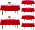 Fokitut 6 Pack Round Tablecloth, 70 Inch, Stain Resistant and Wrinkle Polyester Table Cloth, Fabric Table Cover for Kitchen Dining, Wedding, Party, Holiday Dinner-Red by Fokitut