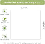 Square Backdrop Arch Cover Sage Green 6.6FT x 6.6FT Square Arch Backdrop Covers Stretchy Spandex Fitted Square Backdrop Cover for Birthday Party Wedding Ceremony Banquet Decoration - Image 4