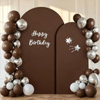 2 Set-7.2FT, 6FT Brown Arch Backdrop Cover,Spandex Fitted Wedding Arch Stand Covers Round Top Chiara Arch Backdrop Stands Cover for Birthday Party Banquet Photo Background Decoration by WishCare