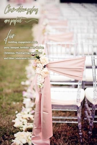 fani 120 PCS Satin Chair Sashes, 7x78 Inch, Rose Gold - Image 6