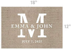Andaz Press Custom Personalized Disposable Paper Placemats, 12 x 18 Inch, Set of 25, Rustic Burlap Monogram, Tableware, Dining, Tabletop, Table Setting for Wedding, Bridal Shower - Image 3