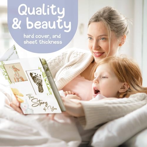 Baby Memory Book and Pregnancy Journal, Baby Book Keepsake with Clean-Touch Ink Pad for Newborn Hand and Footprints, Simple and Elegant Design, A Great Gift for Baby Showers and New Moms - Image 5