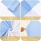 White and Blue Arch Backdrop Cover 7.2FT 6FT Wedding Arch Covers Set of 2 Spandex Fitted Fabric Backdrops Double-Color Arches Covers Stretchy Backdrop for Party Baby Shower Birthday Decoration - Image 6