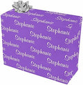 MyPupSocks Personalized Photo Face Wrapping Paper Sheets Initials Name Text Purple for Mothers Day, Birthdays, Bridal Showers, Baby Showers, Valentines Day 3 Rolls 58x23 inch by MyPupSocks
