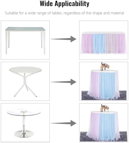 Gender Reveal Table Skirt Pink Blue Tulle Tutu Table Skirts 14 Ft for Gender Reveal Boy or Girls Birthday Party Baby Shower Cake Dessert Decorations - Image 5