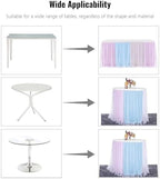 9ft Pink and Blue Table Skirt for Gender Reveal Tulle Tutu Table Cloths Cover for Baby Shower Boy or Girl Birthday Party Dessert Buffet Banquet Table Decorations - Image 5