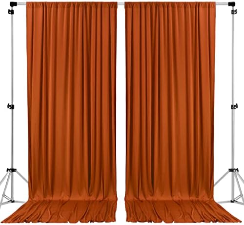 AK TRADING CO. 10 feet x 8 feet IFR Polyester Backdrop Drapes Curtains Panels with Rod Pockets - Wedding Ceremony Party Home Window Decorations - Rust by Fabrics%7CEventDecor%7CCrafts%7CUpholsteryFoam