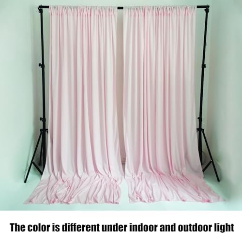 10 x 10 Feet Light Pink Backdrop Curtain for Partie, Background Curtains for Photoshoot, Birthday, Wedding, Halloween, Thanksgiving, Christmas Day, New Year Party Decorations 5Ft x 10Ft, 2 Panels - Image 5