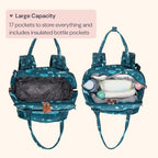 BabbleRoo Diaper Bag Backpack - Baby Essentials Travel Tote - Multi Function Water Resistant Diaper Bag, Travel Essentials Baby Bag with Changing Pad, Stroller Straps & Pacifier Case - Unisex, Dino - Image 3