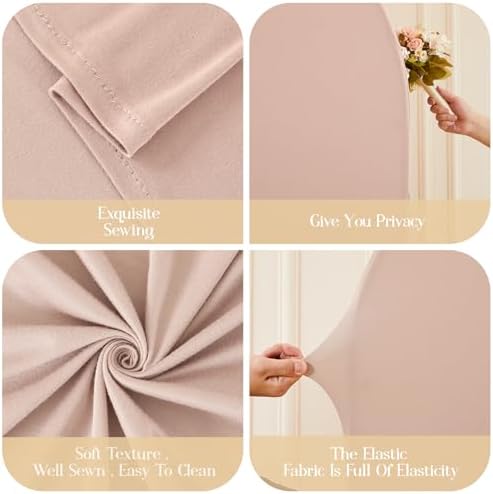 Nude Arch Backdrop Cover 7.2ft 6.6ft 6ft Arch Cover Set of 3 Arch Covers Stretchy Backdrop for Wedding Party Baby Shower Birthday Photography Spandex Arch Stand Covers Backdrop Curtains Decor - Image 6