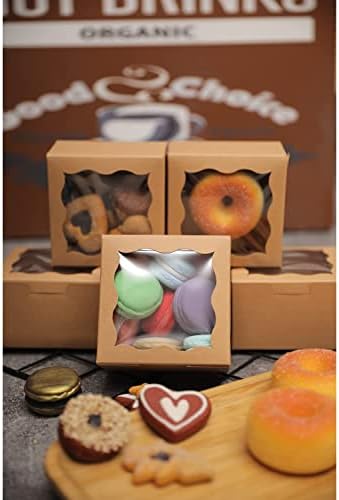 Bakepacker Brown Bakery Boxes with Window 4"x 4"x 2.5", 400pcs - Image 6